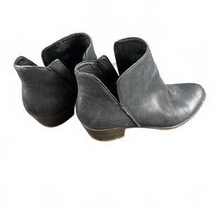 Lucky Brand LP‑BANNERR Black Leather Ankle Boots – Women’s Size 7.5M